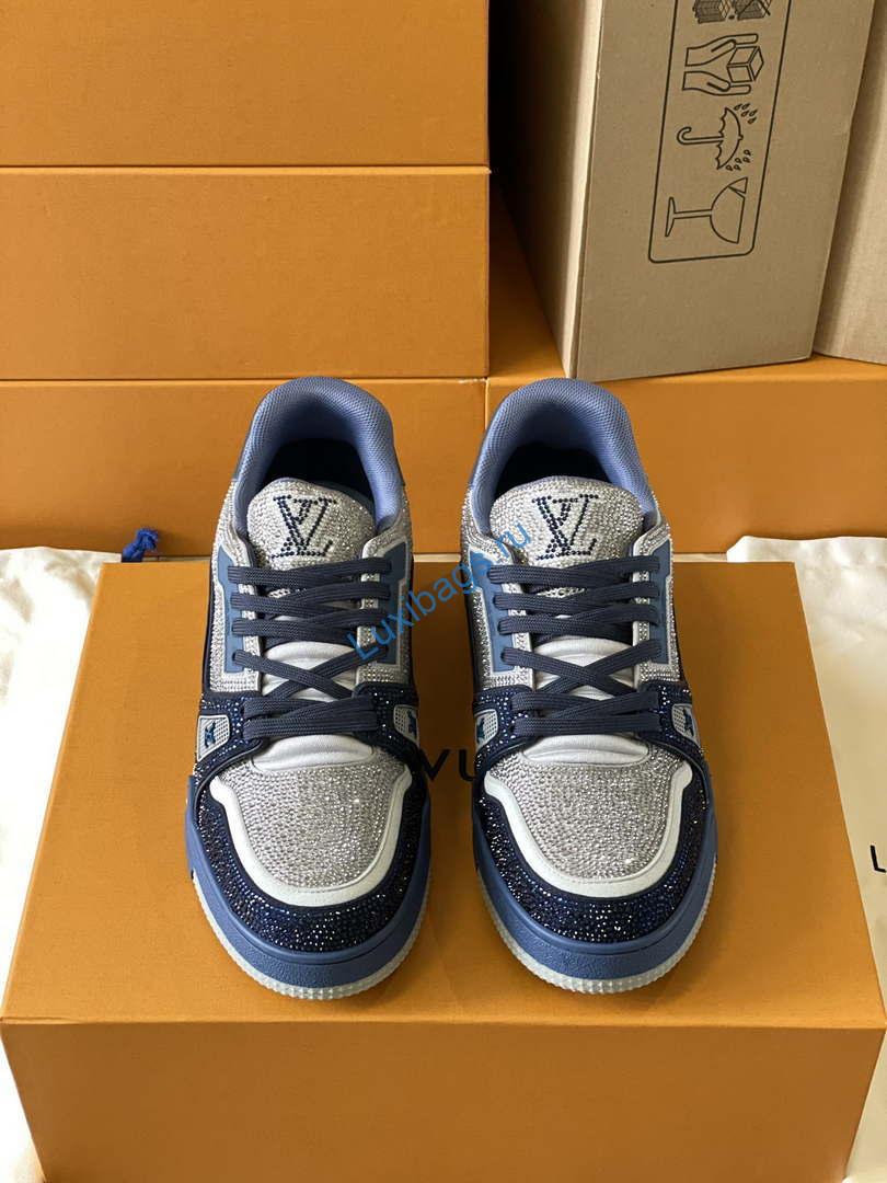 Louis Vuitton 1AC5AL Men Women's LV Trainer Sneaker L62395 | louis vuitton 1ac5al men womens lv trainer sneaker l62395 03