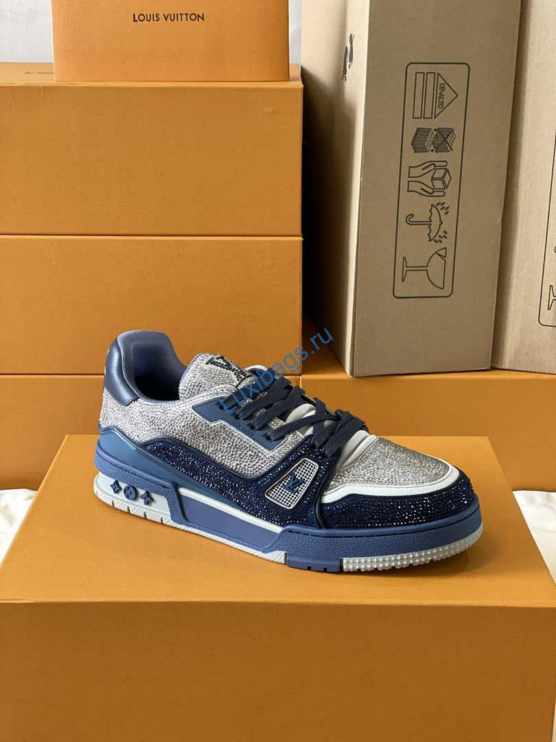 Louis Vuitton 1AC5AL Men Women's LV Trainer Sneaker L62395 | louis vuitton 1ac5al men womens lv trainer sneaker l62395 04