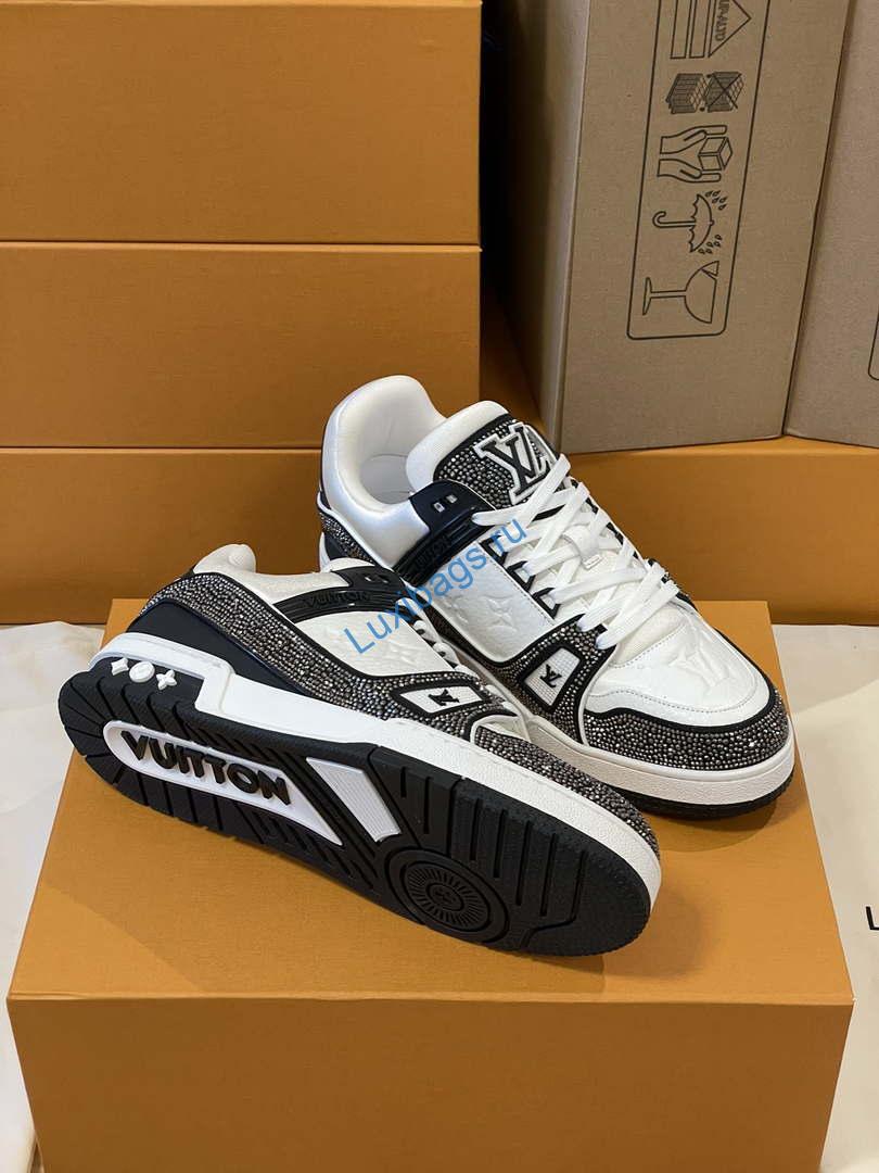 Louis Vuitton 1AC5AL Men Women's LV Trainer Sneaker L62396 | louis vuitton 1ac5al men womens lv trainer sneaker l62396 08