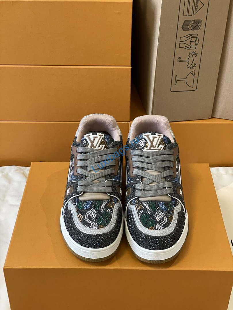 Louis Vuitton 1AC5AL Men Women's LV Trainer Sneaker L62400 | louis vuitton 1ac5al men womens lv trainer sneaker l62398 21