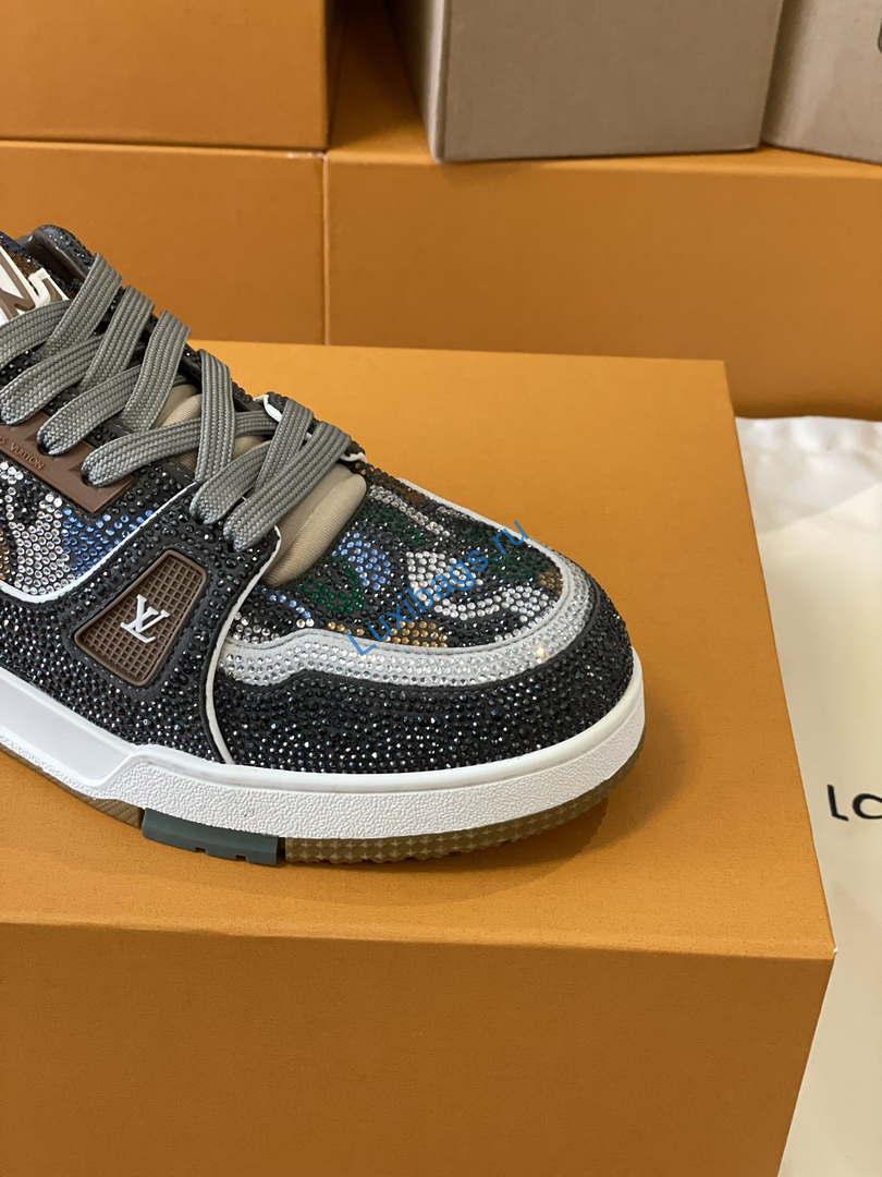 Louis Vuitton 1AC5AL Men Women's LV Trainer Sneaker L62400 | louis vuitton 1ac5al men womens lv trainer sneaker l62398 23