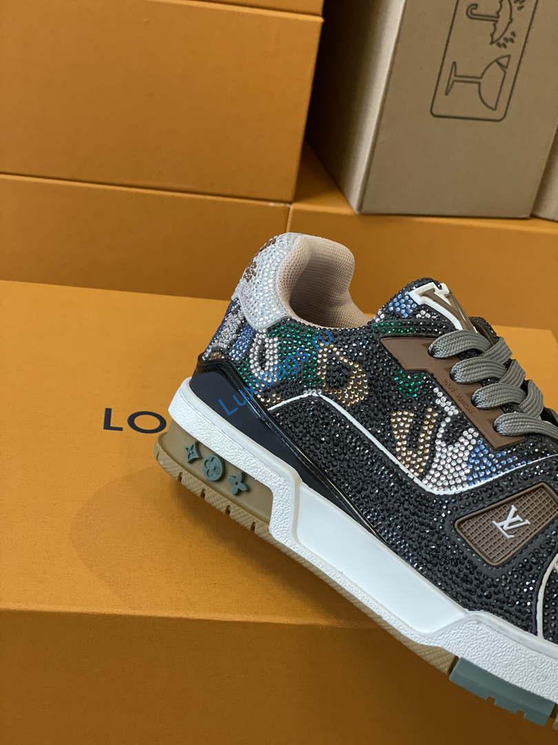 Louis Vuitton 1AC5AL Men Women's LV Trainer Sneaker L62400 | louis vuitton 1ac5al men womens lv trainer sneaker l62398 24