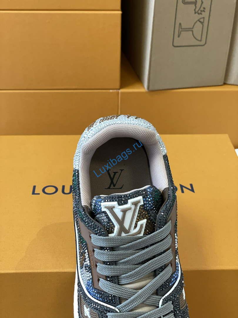 Louis Vuitton 1AC5AL Men Women's LV Trainer Sneaker L62400 | louis vuitton 1ac5al men womens lv trainer sneaker l62398 25