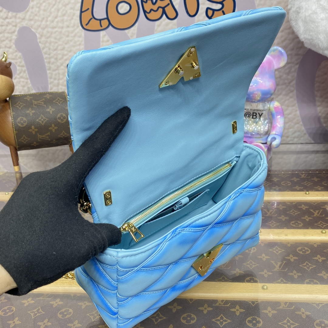 LV M24185 Louis Vuitton GO-14 MM Bag Lagoon Turquoise Blue | lv m24185 louis vuitton go 14 mm bag lagoon turquoise blue 9