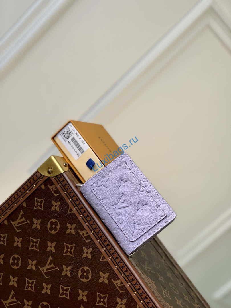 LV M82515 Louis Vuitton Cléa Wallet Monogram empreinte Purple | lv m82514 louis vuitton cl a wallet monogram empreinte purple 02