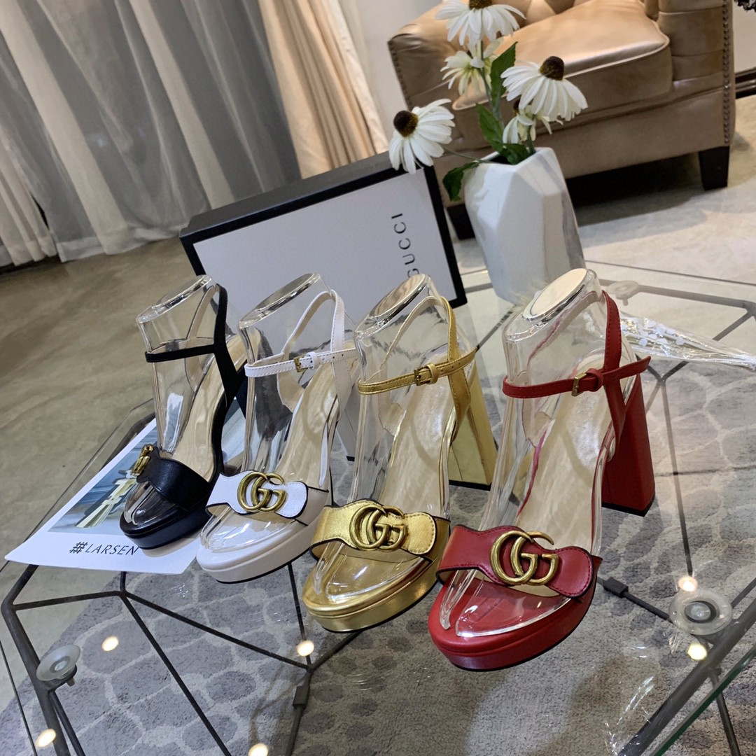 Gucci Women's Leather platform espadrille GG Sandals G18998 | gucci womens leather platform espadrille gg sandals g18998 10