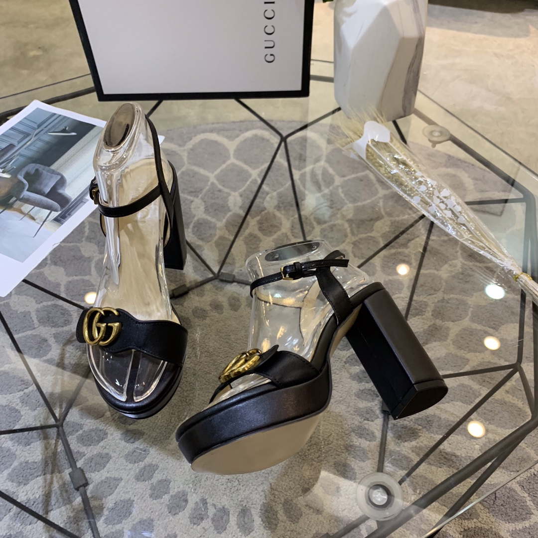 Gucci Women's Leather platform espadrille GG Sandals G19000 | gucci womens leather platform espadrille gg sandals g18998 26