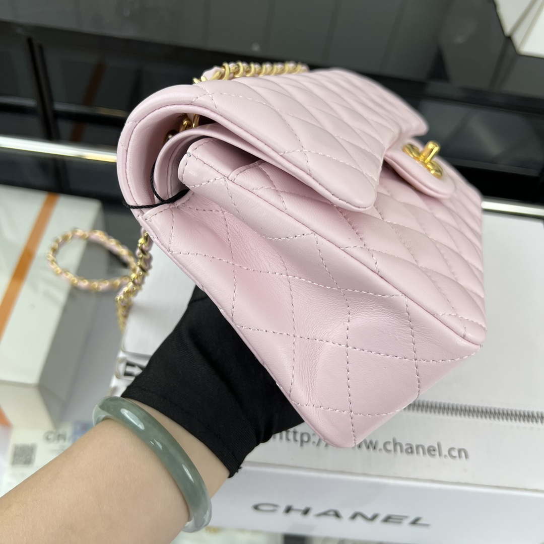 Chanel A01117 Flap Handbag Classic Bag Light Pink Lambskin | chanel a01117 flap handbag classic bag lambskin 04