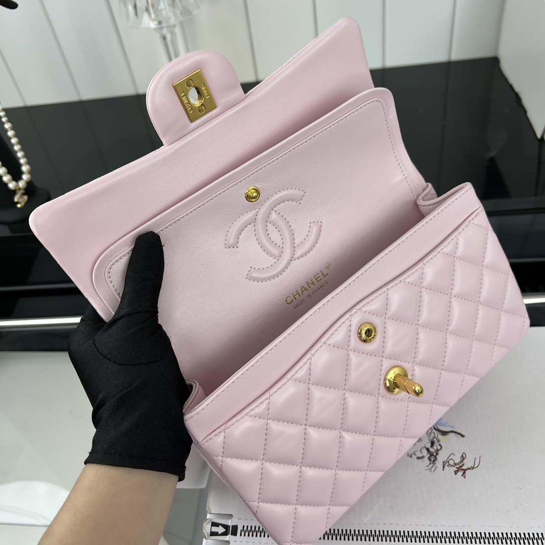 Chanel A01117 Flap Handbag Classic Bag Light Pink Lambskin | chanel a01117 flap handbag classic bag lambskin 07