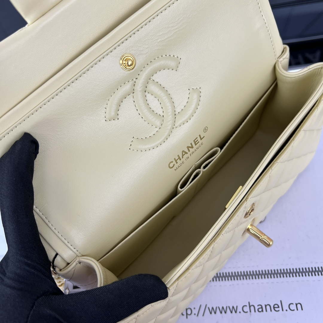 Chanel A01117 Flap Handbag Classic Bag Light Yellow Lambskin | chanel a01117 flap handbag classic bag lambskin 161