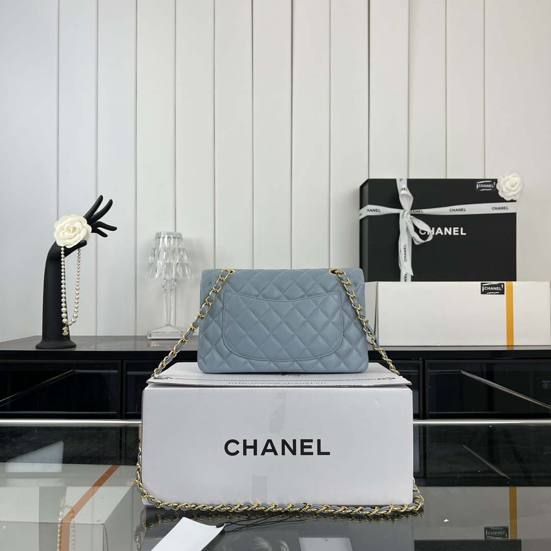 Chanel A01117 Flap Handbag Classic Bag Ligth Blue Lambskin | chanel a01117 flap handbag classic bag lambskin 182