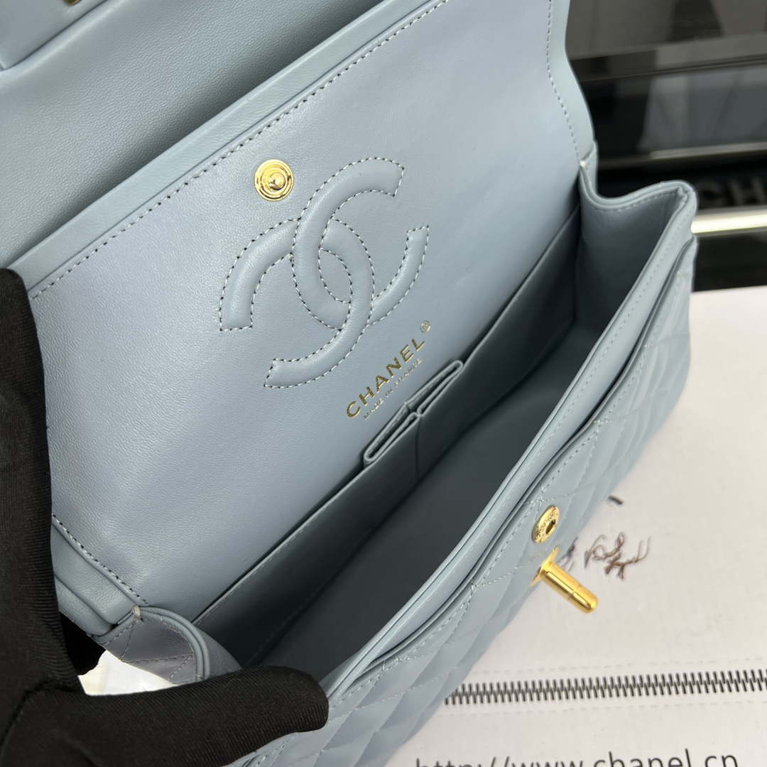 Chanel A01117 Flap Handbag Classic Bag Ligth Blue Lambskin | chanel a01117 flap handbag classic bag lambskin 188