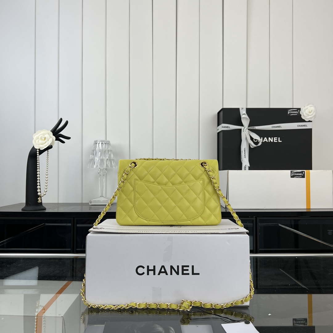 Chanel A01117 Flap Handbag Classic Bag Lemon Yellow Lambskin | chanel a01117 flap handbag classic bag lambskin 191