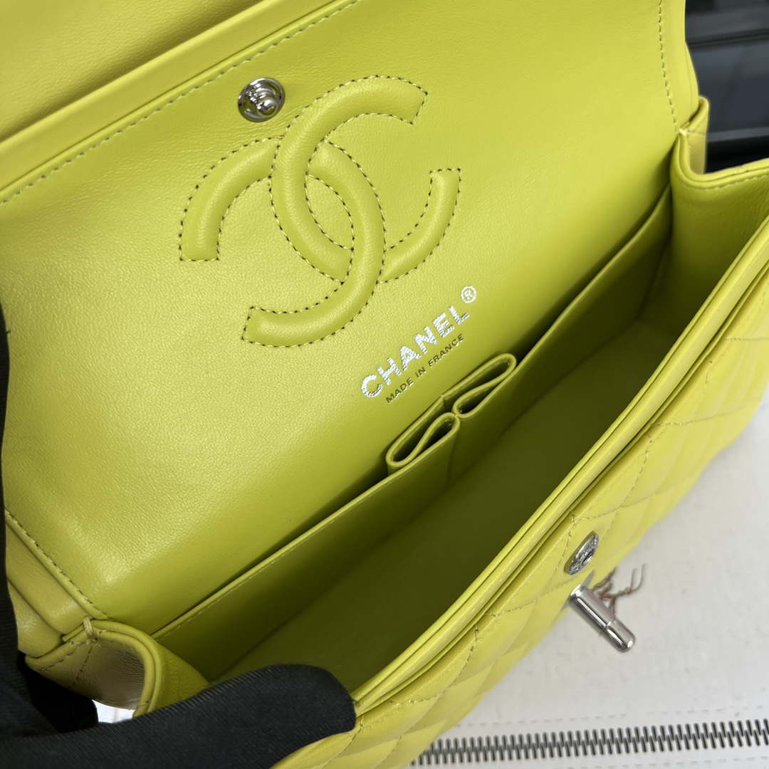 Chanel A01117 Flap Handbag Classic Bag Lemon Yellow Lambskin | chanel a01117 flap handbag classic bag lambskin 299