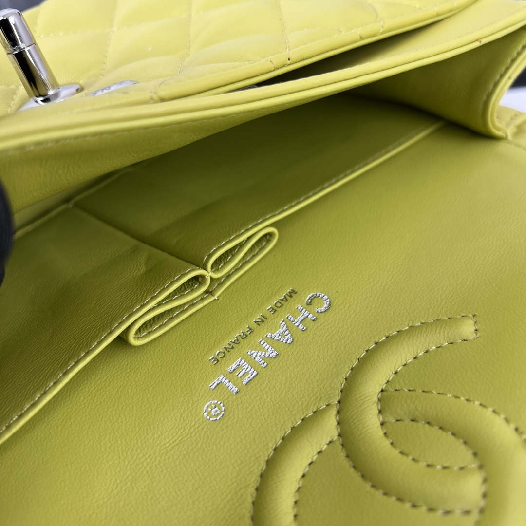 Chanel A01117 Flap Handbag Classic Bag Lemon Yellow Lambskin | chanel a01117 flap handbag classic bag lambskin 300