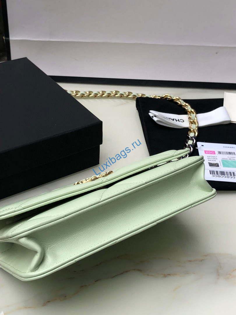 Chanel AP0957 19 Wallet on Chain Woc Shiny Lambskin Green | chanel ap0957 19 wallet on chain woc shiny lambskin green 04
