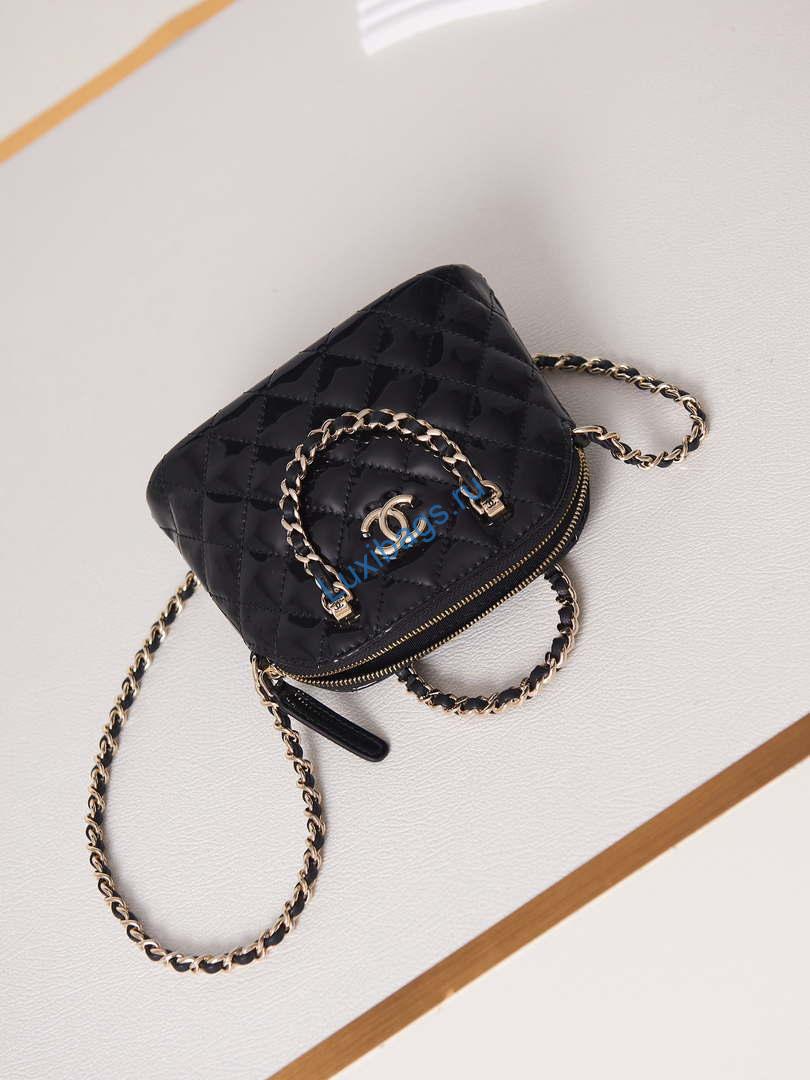 Chanel AP3345 Shell bag Patent Calfskin Black | chanel ap3345 shell bag patent calfskin black 07