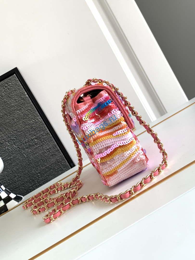 chanel as1116 24ss cf mini flap bag a69900 symphony gradient beads pink lambskin 1 Chanel AS1116 24SS CF Mini Flap Bag A69900 Symphony gradient beads Pink Lambskin | chanel as1116 24ss cf mini flap bag a69900 symphony gradient beads pink lambskin 02