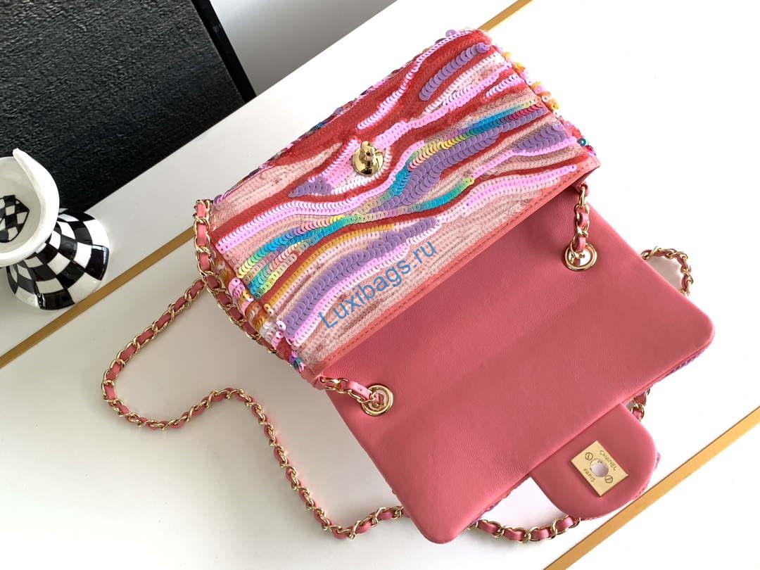 chanel as1116 24ss cf mini flap bag a69900 symphony gradient beads pink lambskin 5 Chanel AS1116 24SS CF Mini Flap Bag A69900 Symphony gradient beads Pink Lambskin | chanel as1116 24ss cf mini flap bag a69900 symphony gradient beads pink lambskin 06