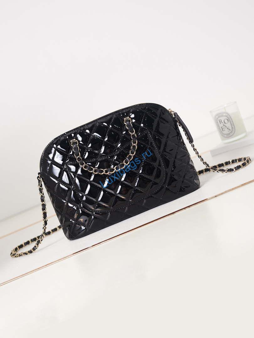 Chanel AS3969 Shell bag Patent Calfskin Black | chanel as3969 shell bag patent calfskin black 04