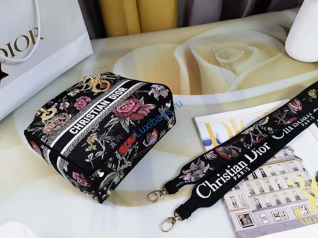 Dior M0565 Medium Lady D-Lite Multicolor Florilegio Embroidery M1031 | dior m0565 medium lady d lite multicolor florilegio embroidery m1031 06
