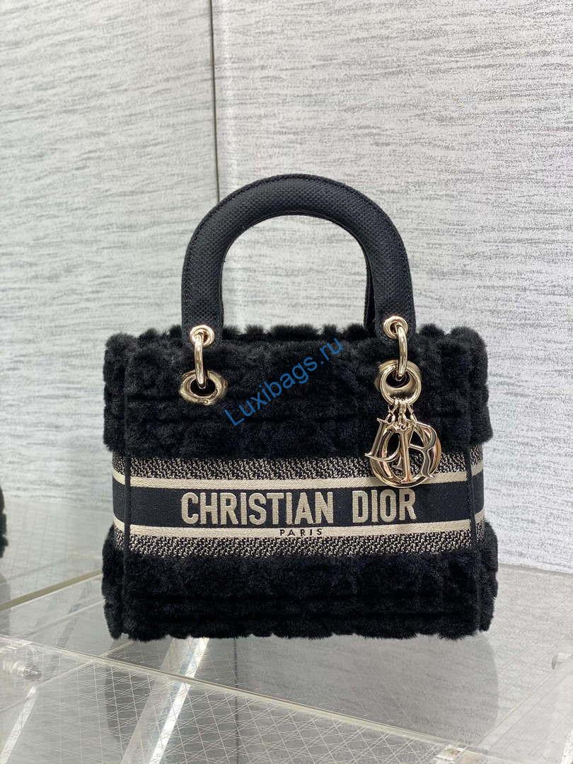 Dior M0565 Medium Lady D-Lite Wool Black M1037 | dior m0565 medium lady d lite wool blacke m1036 02