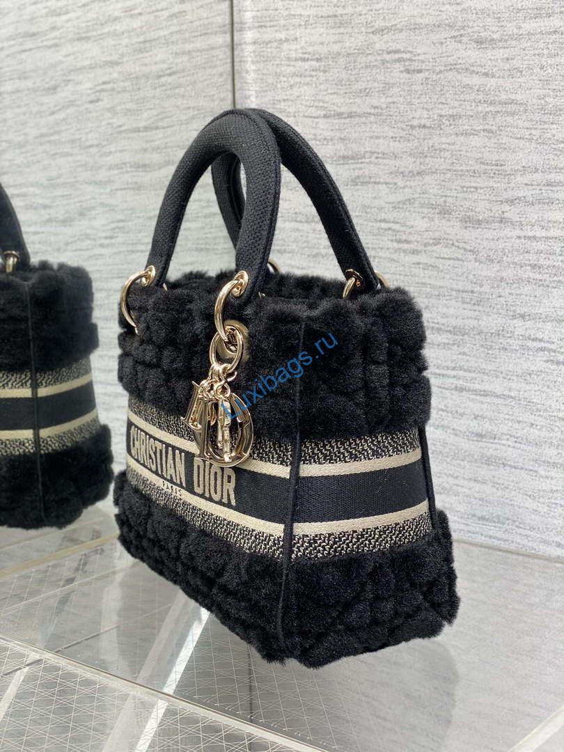 Dior M0565 Medium Lady D-Lite Wool Black M1037 | dior m0565 medium lady d lite wool blacke m1036 06