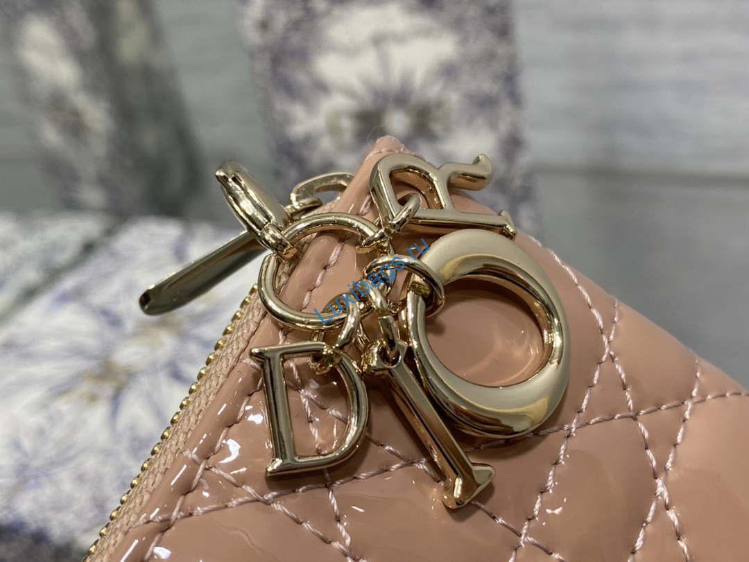 Dior S0011 Lady Dior Zipper Card Holder Medium Light Pink patent leather Lambskin | dior s0011 lady dior zipper card holder medium light pink patent leather lambskin 04