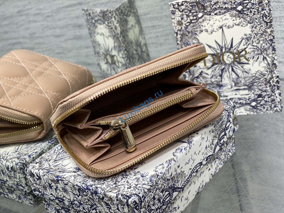Dior S0011 Lady Dior Zipper Card Holder Medium Light Pink patent leather Lambskin | dior s0011 lady dior zipper card holder medium light pink patent leather lambskin 05