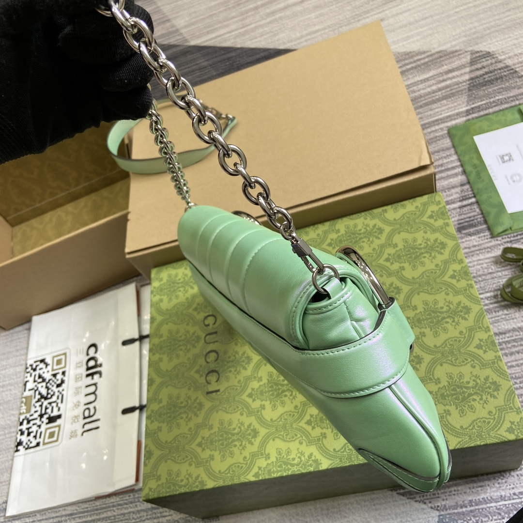 Gucci 764255 Gucci Horsebit Chain Medium Shoulder Bag Symphony green | gucci 764255 gucci horsebit chain medium shoulder bag symphony green 3