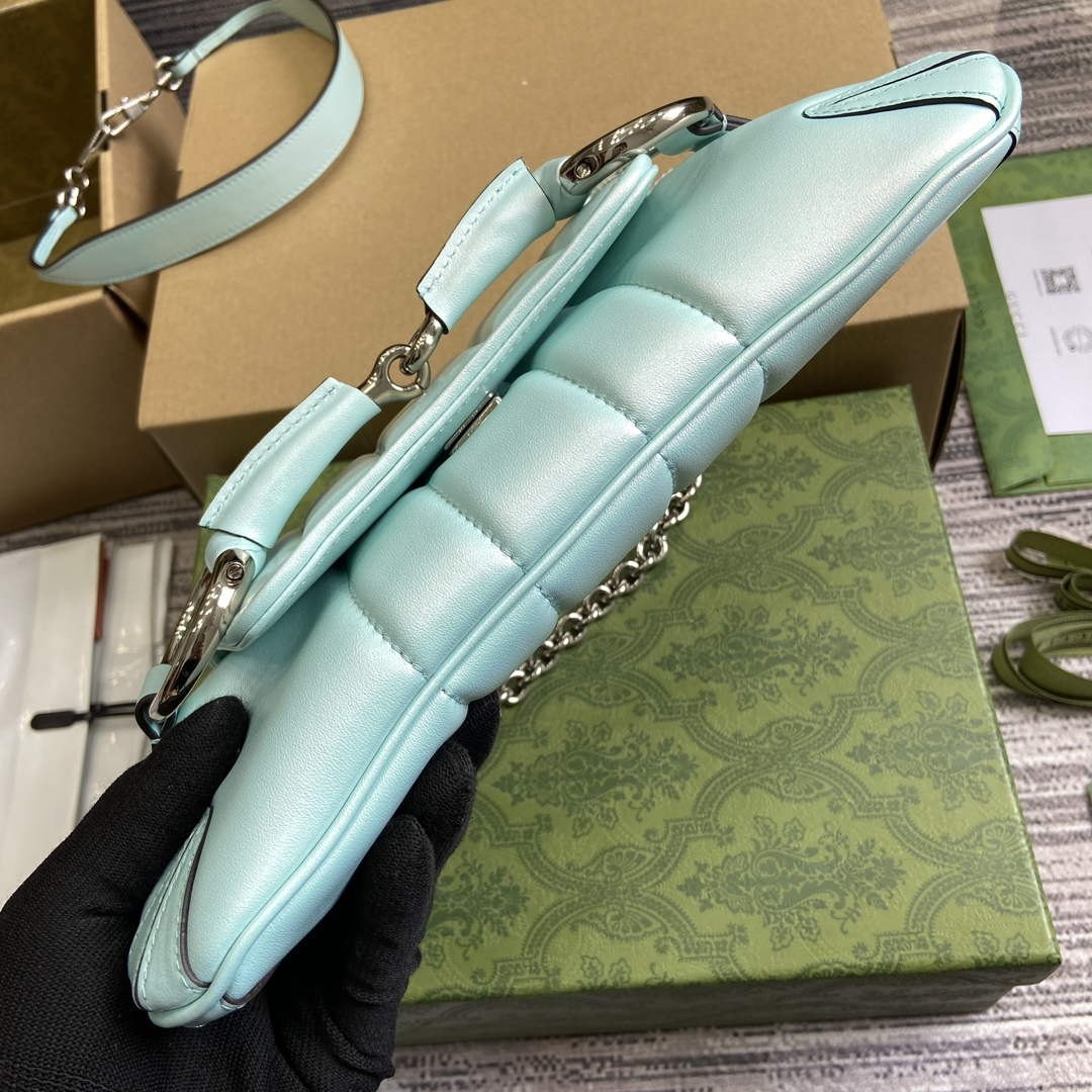 Gucci 764339 Gucci Horsebit Chain Small Shoulder Bag Symphony blue | gucci 764339 gucci horsebit chain small shoulder bag symphony blue 6