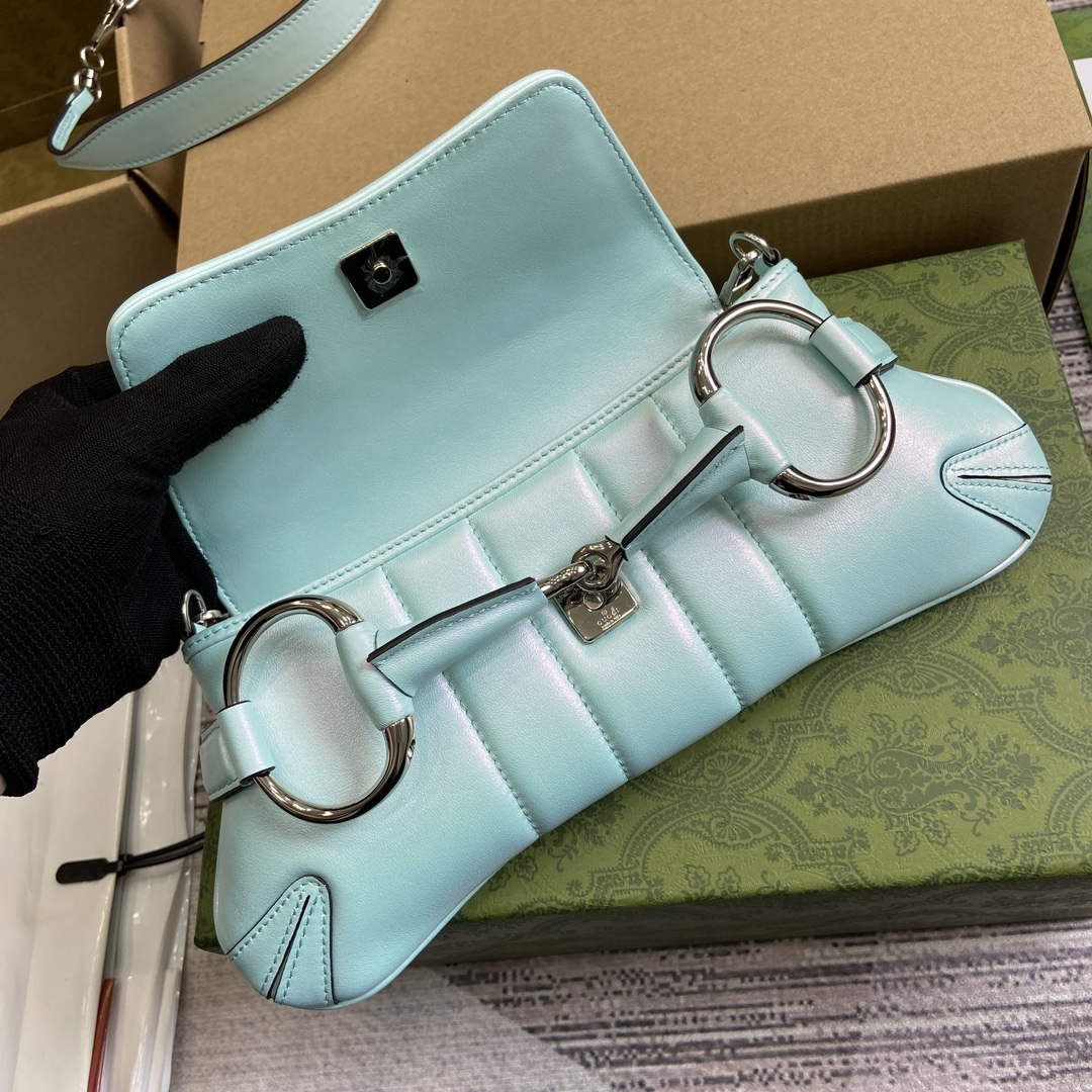 Gucci 764339 Gucci Horsebit Chain Small Shoulder Bag Symphony blue | gucci 764339 gucci horsebit chain small shoulder bag symphony blue 7