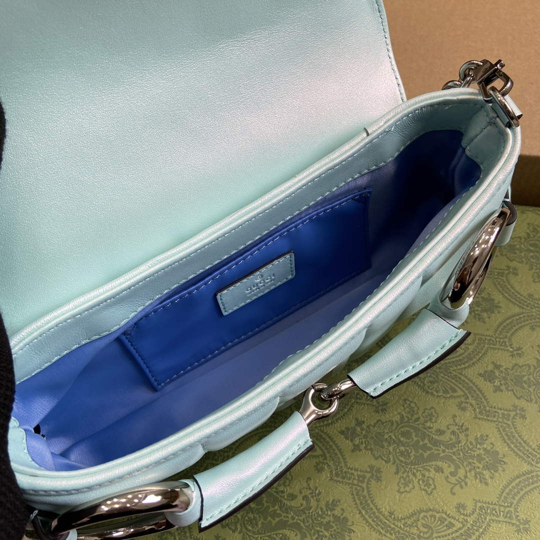 Gucci 764339 Gucci Horsebit Chain Small Shoulder Bag Symphony blue | gucci 764339 gucci horsebit chain small shoulder bag symphony blue 8