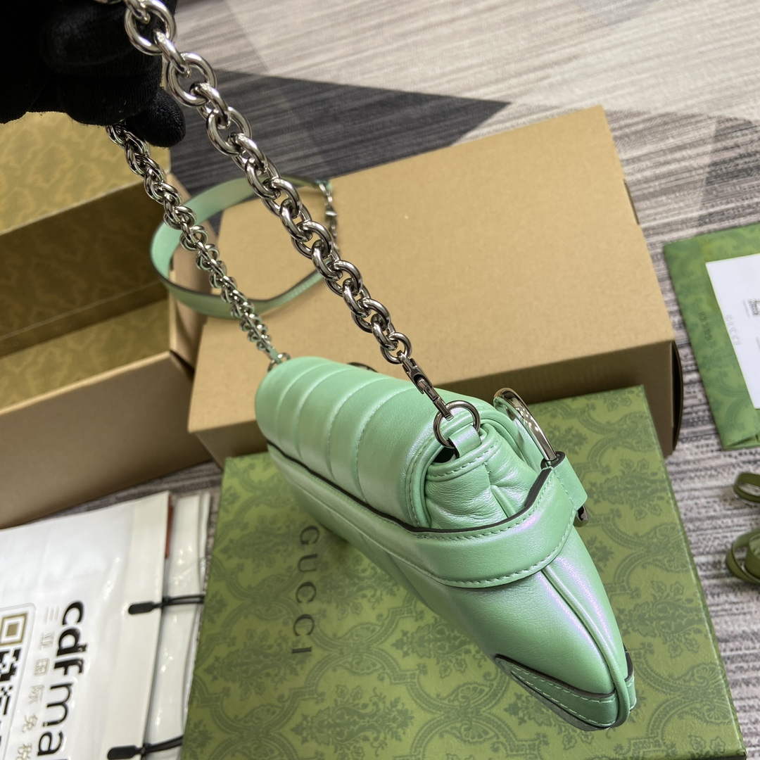 Gucci 764339 Gucci Horsebit Chain Small Shoulder Bag Symphony green | gucci 764339 gucci horsebit chain small shoulder bag symphony green 3