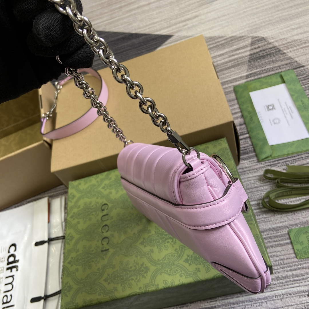 Gucci 764339 Gucci Horsebit Chain Small Shoulder Bag Symphony powder | gucci 764339 gucci horsebit chain small shoulder bag symphony powder 3