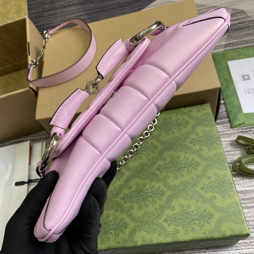 Gucci 764339 Gucci Horsebit Chain Small Shoulder Bag Symphony powder | gucci 764339 gucci horsebit chain small shoulder bag symphony powder 6