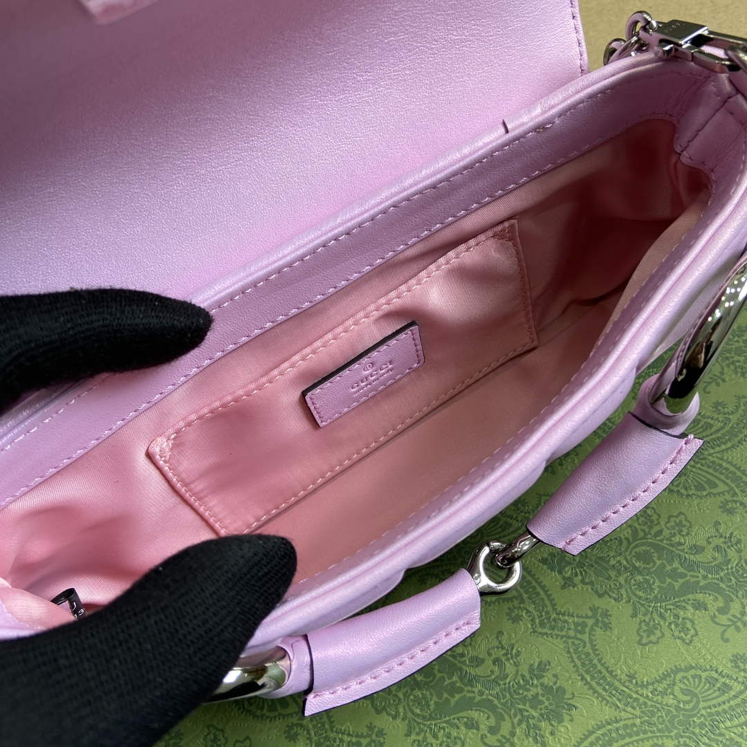 Gucci 764339 Gucci Horsebit Chain Small Shoulder Bag Symphony powder | gucci 764339 gucci horsebit chain small shoulder bag symphony powder 8