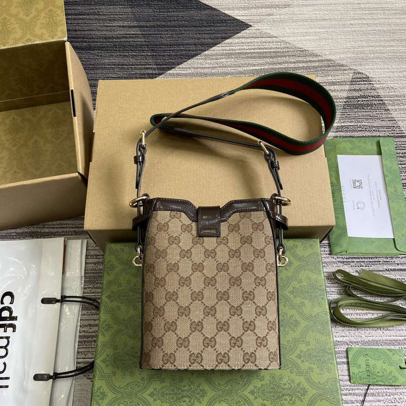Gucci 782919 Original GG Small Bucket Bag Brown | gucci 782919 original gg small bucket bag brown 2