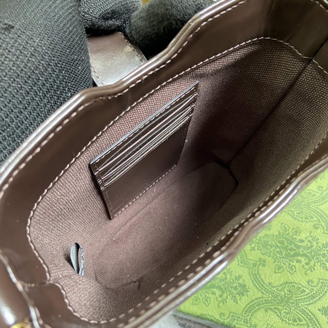 Gucci 782919 Original GG Small Bucket Bag Brown | gucci 782919 original gg small bucket bag brown 9