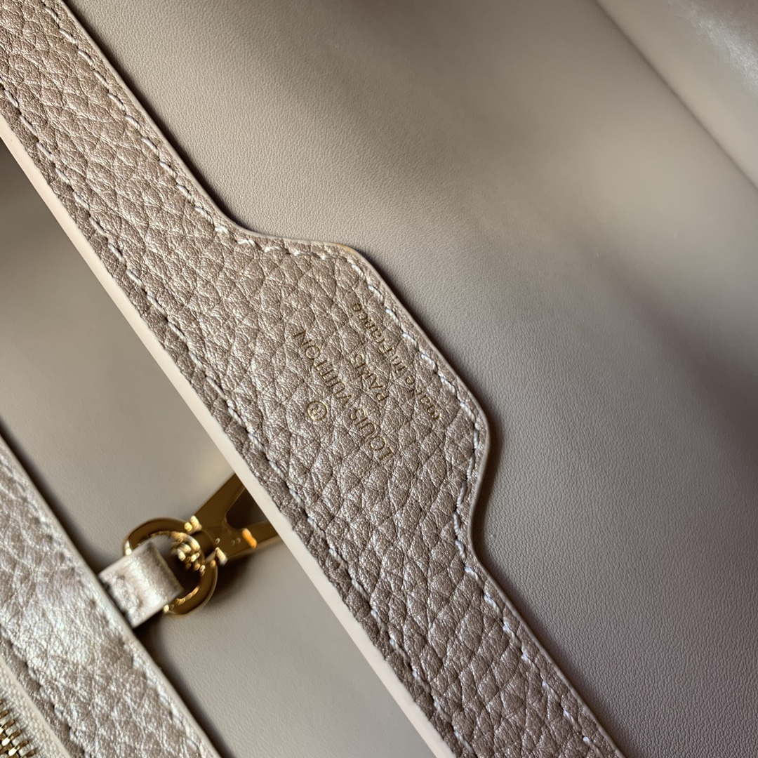 LV M22436 Louis Vuitton Capucines BB Handbag Griotte Pearlescent khaki | lv m22436 louis vuitton capucines bb handbag griotte pearlescent khaki 10