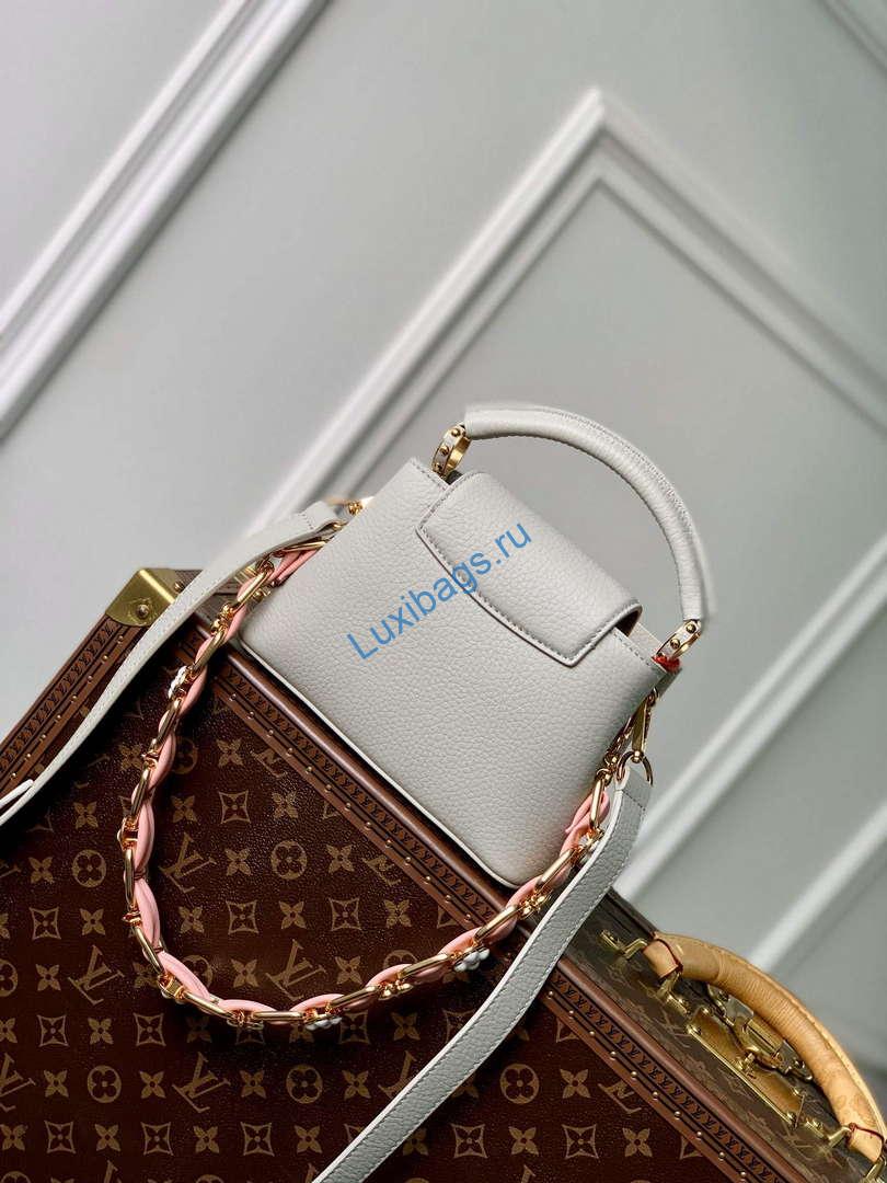 LV M23280 Louis Vuitton Capucines Mini Handbag Ice Grey | lv m23280 louis vuitton capucines mini handbag ice grey 3