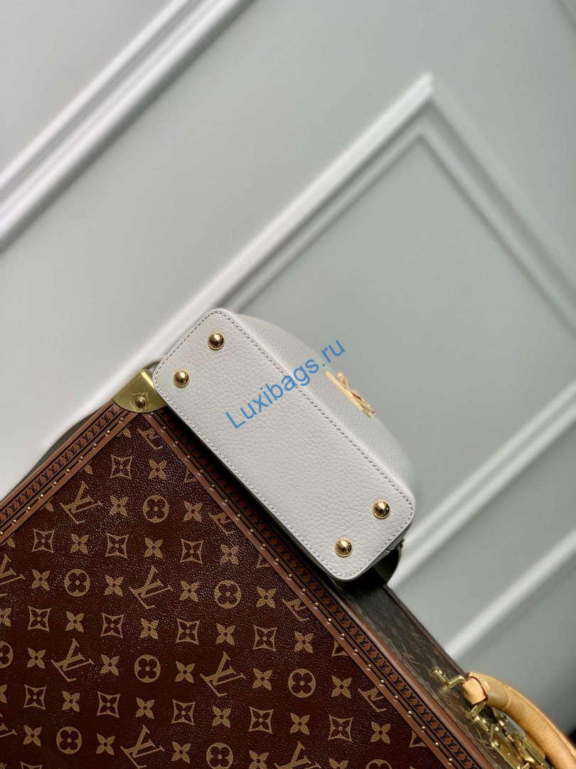 LV M23280 Louis Vuitton Capucines Mini Handbag Ice Grey | lv m23280 louis vuitton capucines mini handbag ice grey 4