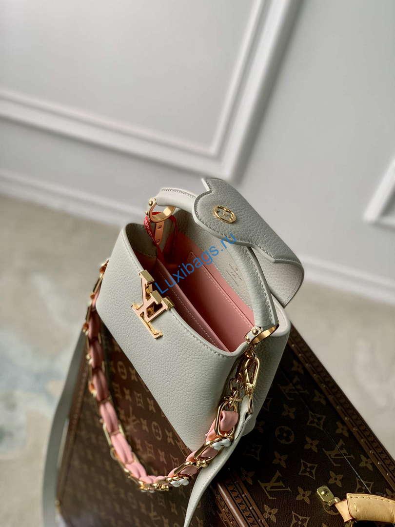 LV M23280 Louis Vuitton Capucines Mini Handbag Ice Grey | lv m23280 louis vuitton capucines mini handbag ice grey 8