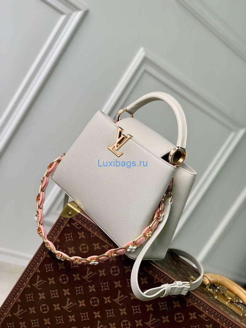 LV M23280 Louis Vuitton Capucines MM Handbag Ice Grey | lv m23280 louis vuitton capucines mm handbag ice grey 2