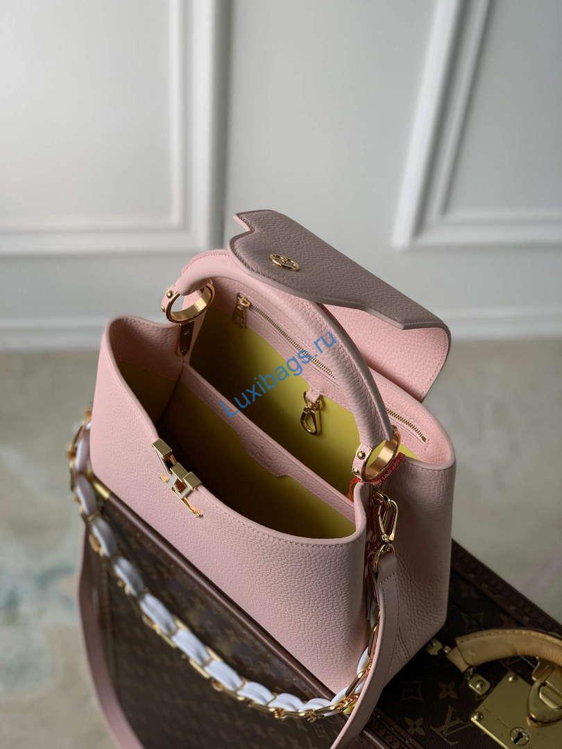 LV M23363 Louis Vuitton Capucines BB Handbag Jasmine Pink | lv m23363 louis vuitton capucines bb handbag jasmine pink 8