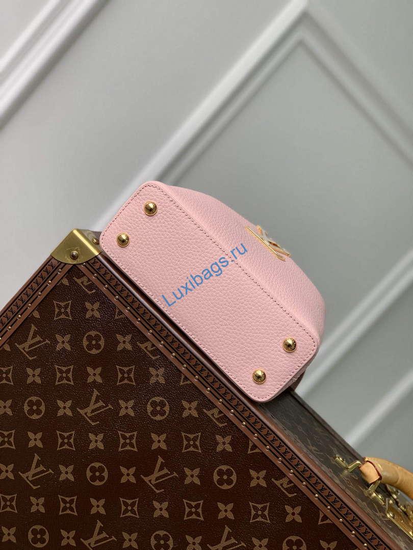 LV M23363 Louis Vuitton Capucines Mini Handbag Jasmine Pink | lv m23363 louis vuitton capucines mini handbag jasmine pink 4