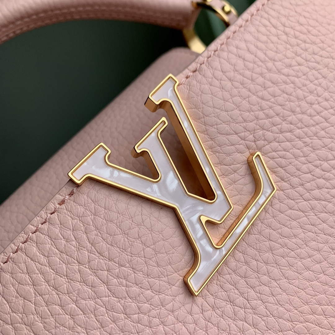 LV M23363 Louis Vuitton Capucines Mini Handbag Jasmine Pink | lv m23363 louis vuitton capucines mini handbag jasmine pink 5