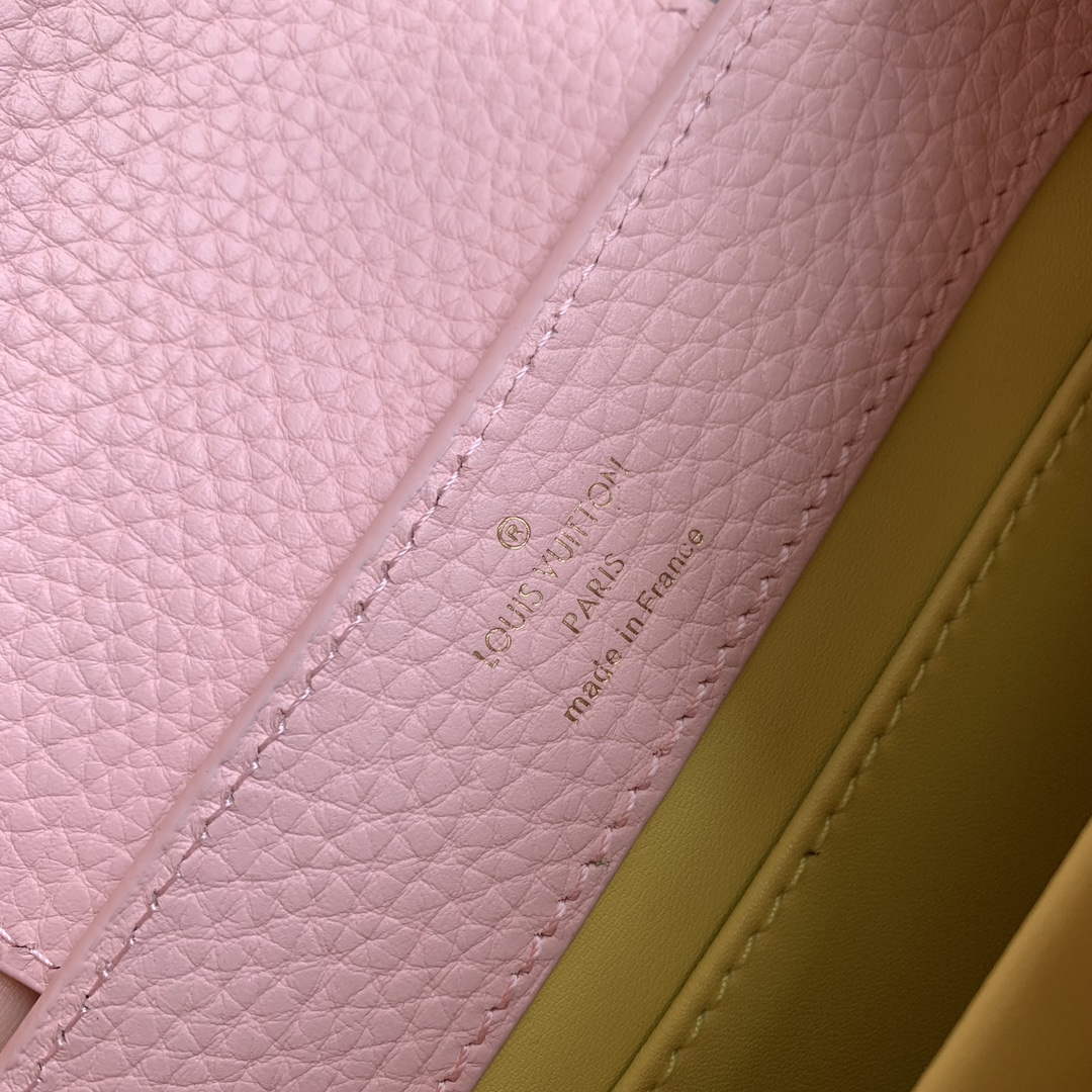LV M23363 Louis Vuitton Capucines Mini Handbag Jasmine Pink | lv m23363 louis vuitton capucines mini handbag jasmine pink 9