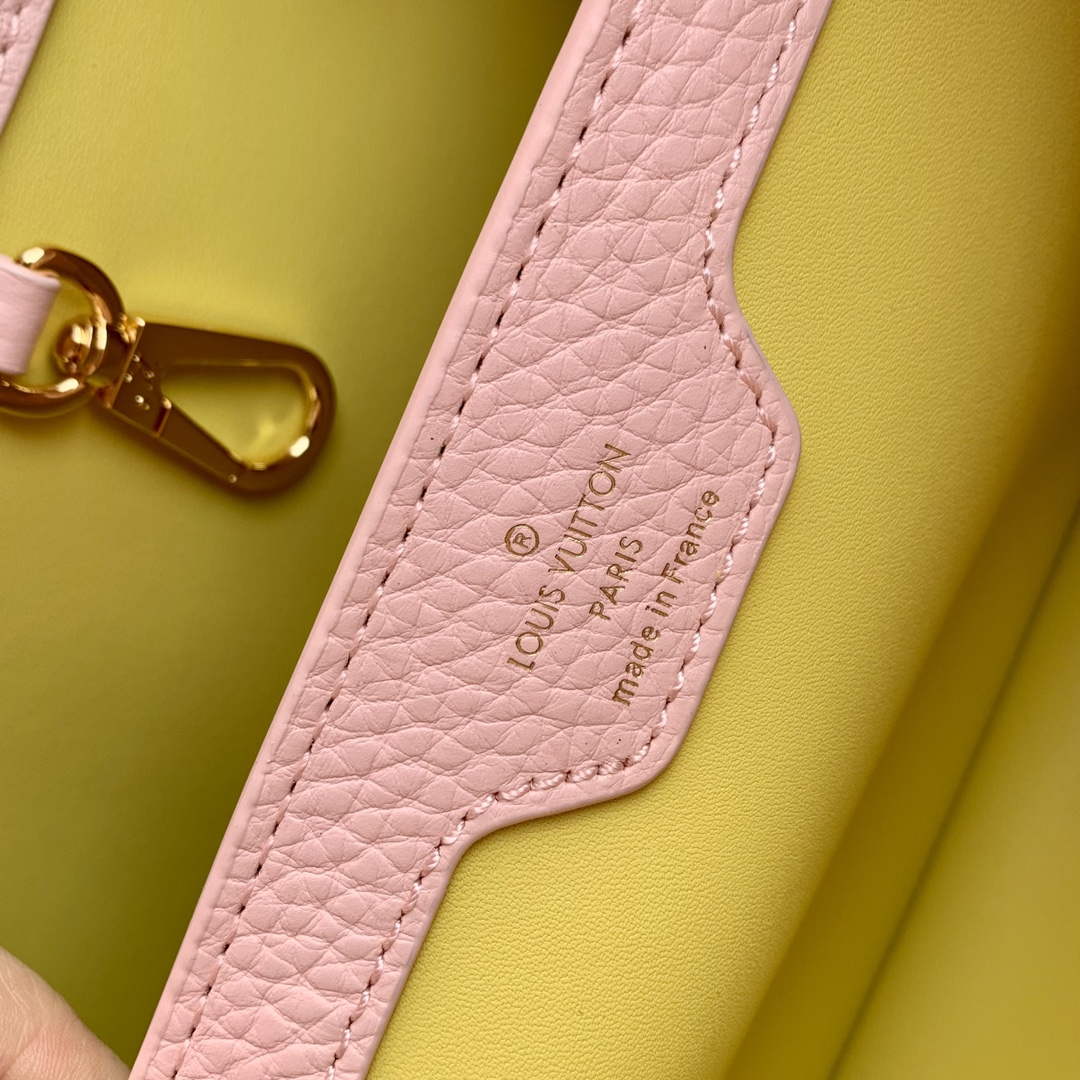 LV M23363 Louis Vuitton Capucines MM Handbag Jasmine Pink | lv m23363 louis vuitton capucines mm handbag jasmine pink 9