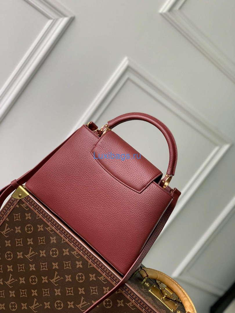 LV M25128 Louis Vuitton Capucines BB Handbag Griotte Red | lv m25128 louis vuitton capucines bb handbag griotte red 2